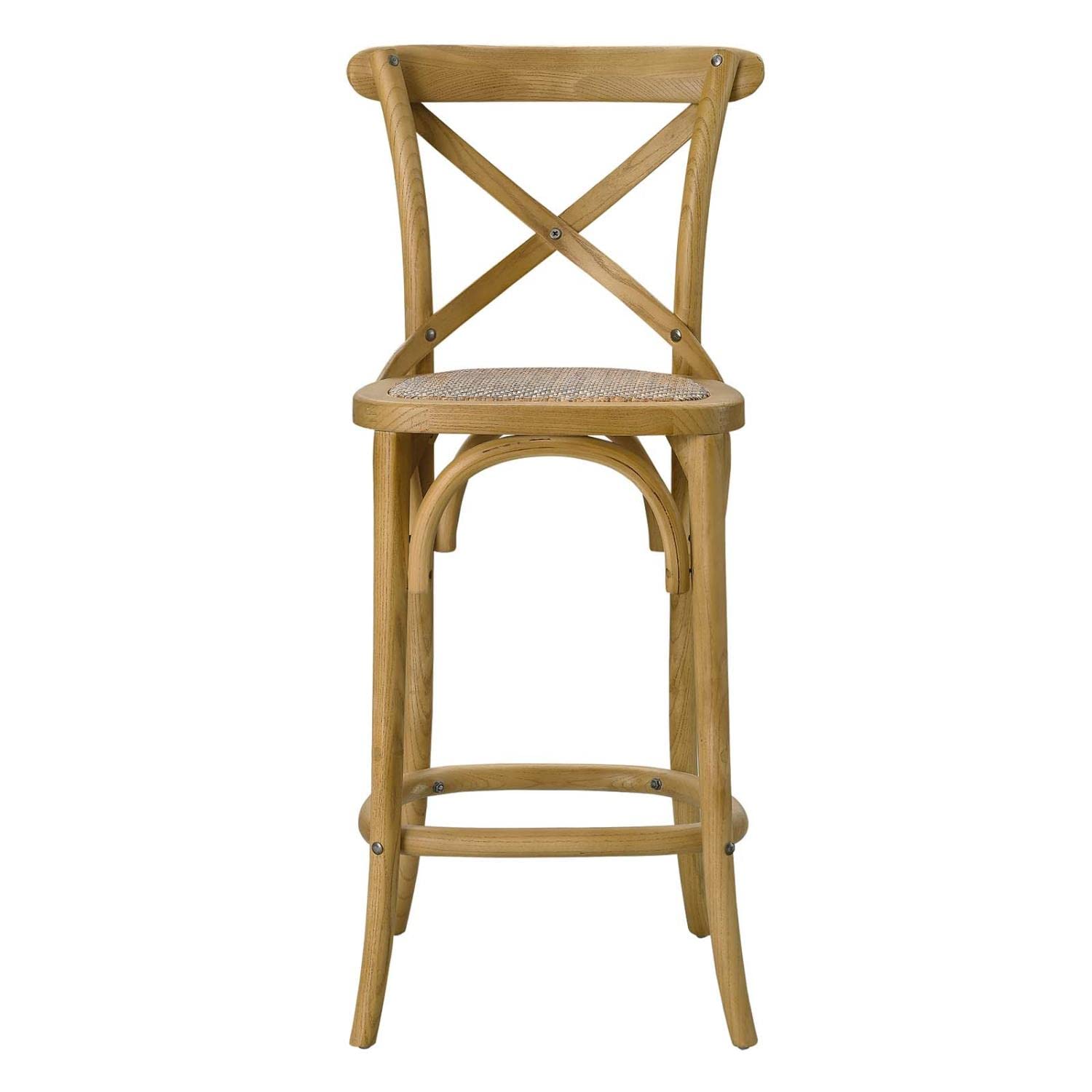 Modway Gear Counter Stool In Natural, 19 X 17.5 X 39.5