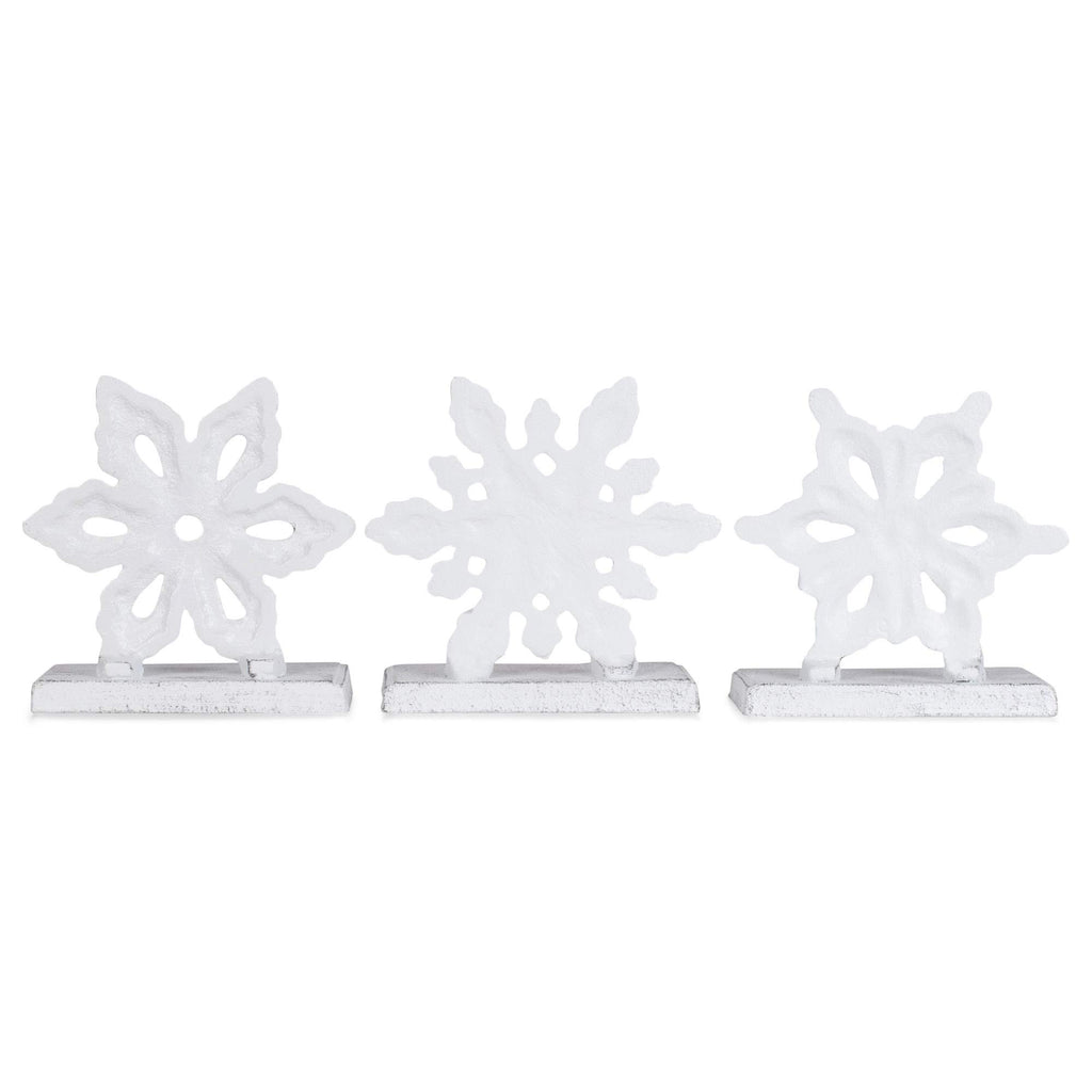 Snowflake Rustic White 6 X 5 Iron Metal Christmas Stocking Hangers Set Of 3