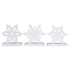 Snowflake Rustic White 6 X 5 Iron Metal Christmas Stocking Hangers Set Of 3