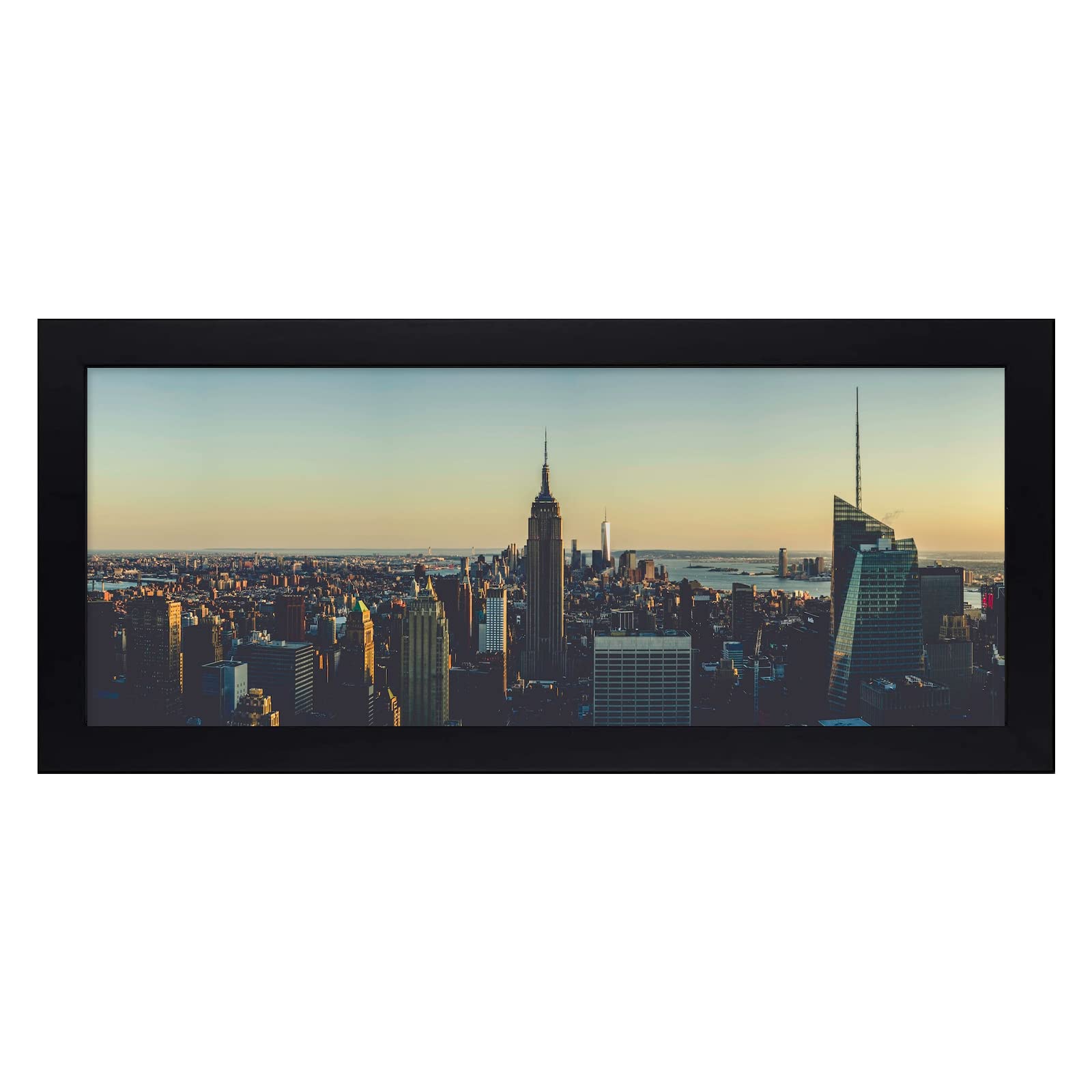 Golden State Art, 8x20 Picture Frame In Black - Solid Wood with Tempered Glass - Horizontal And Vertical formats for Wall, Panor