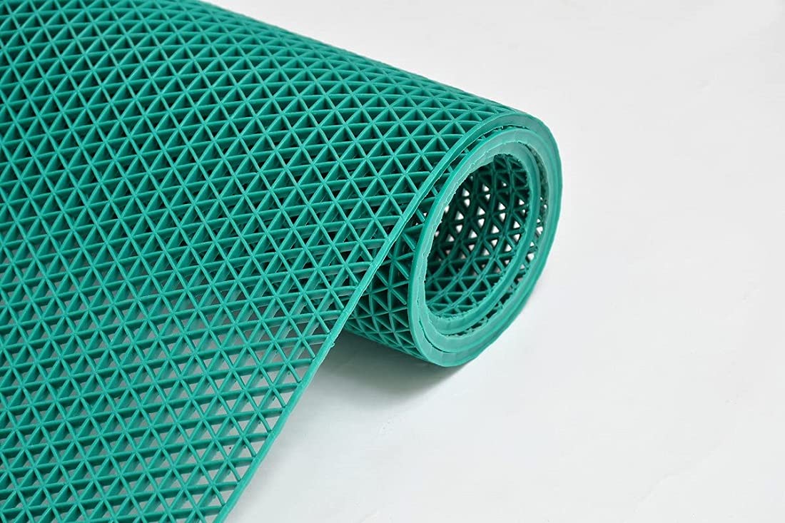 Reyansh Decor Attractive & Decorative Rubber/Bathroom Mat/Shower Mat/Rain mat/Swimming Pool Mat (4 x 8 Feet, Green)