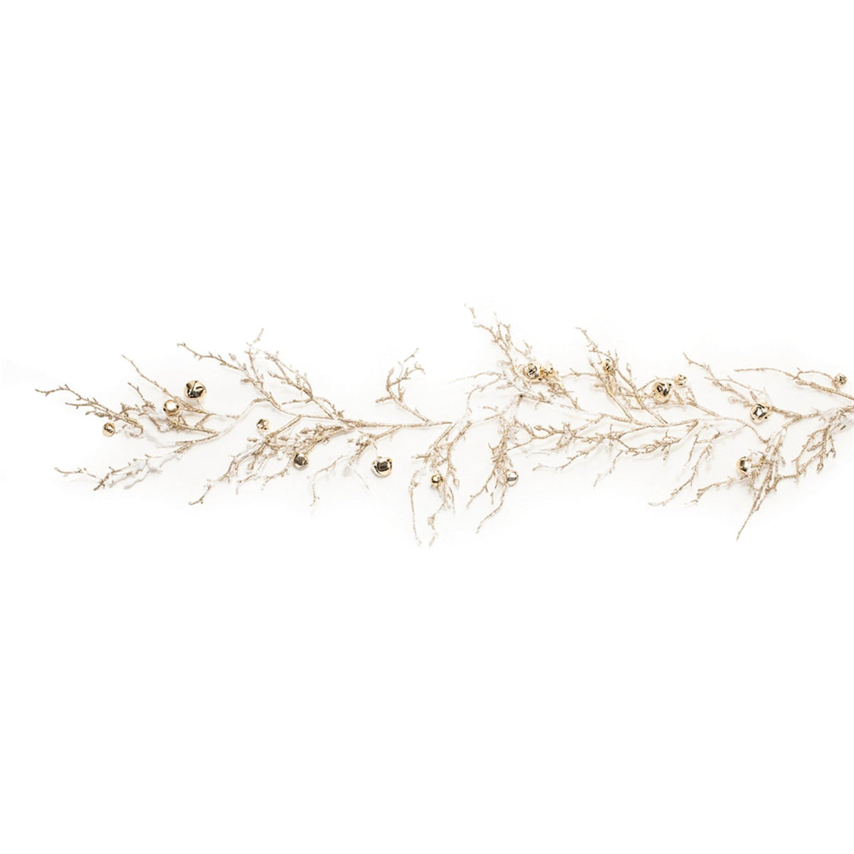 Melrose Frosted Sleigh Bell Twig Artificial Christmas Garland - 5.5' x 4' - Unlit
