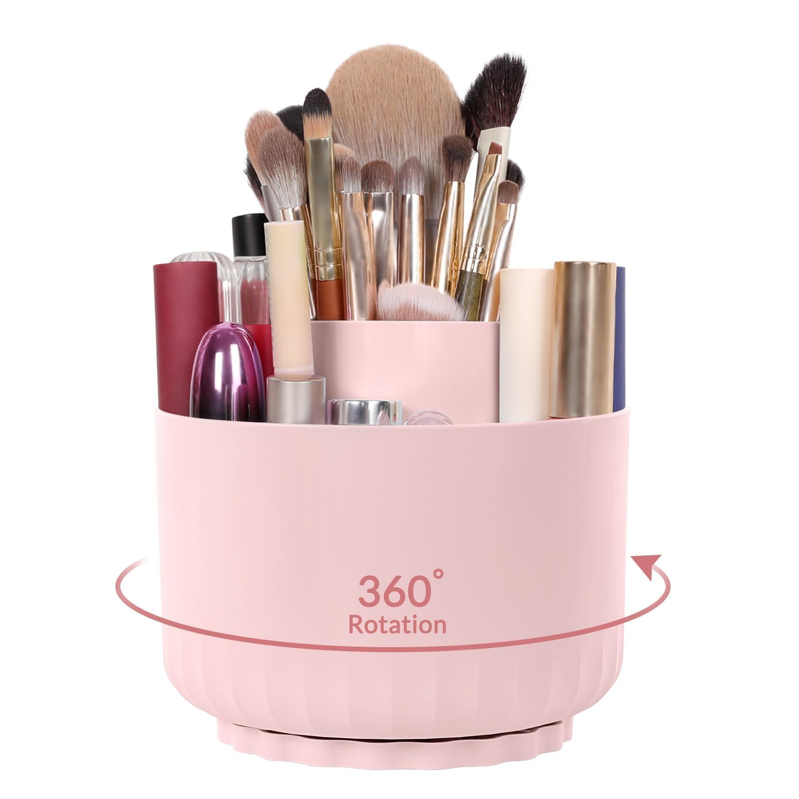 Skydue Makeup Organizer, Rotating Pencil Pen Holder For Desk, Dual-Purpose Desk Organizer For Cosmetics & Pens, Makeup Brush Hol