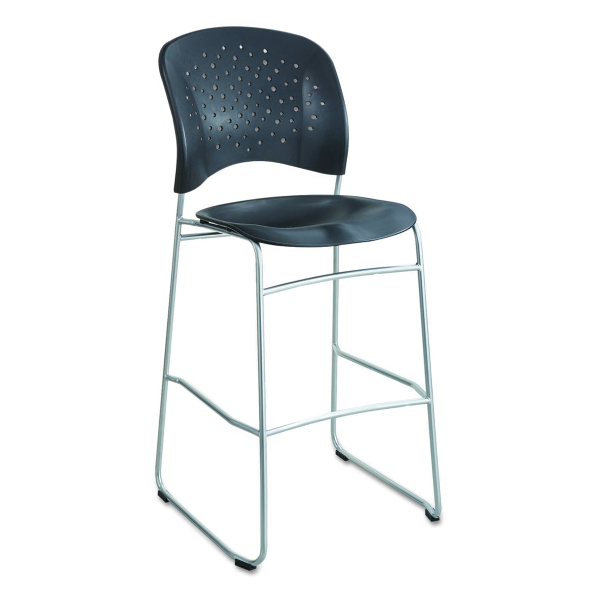 Safco Products 6806Bl Reve Bistro Height Chair With Round Back, Black