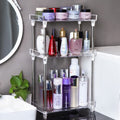 QIYUSHRY Bathroom Organizer Countertop Storage Clear 3 Tier Skincare Organizer Acrylic Corner Shelf Rack Stand for Makeup Cosmet