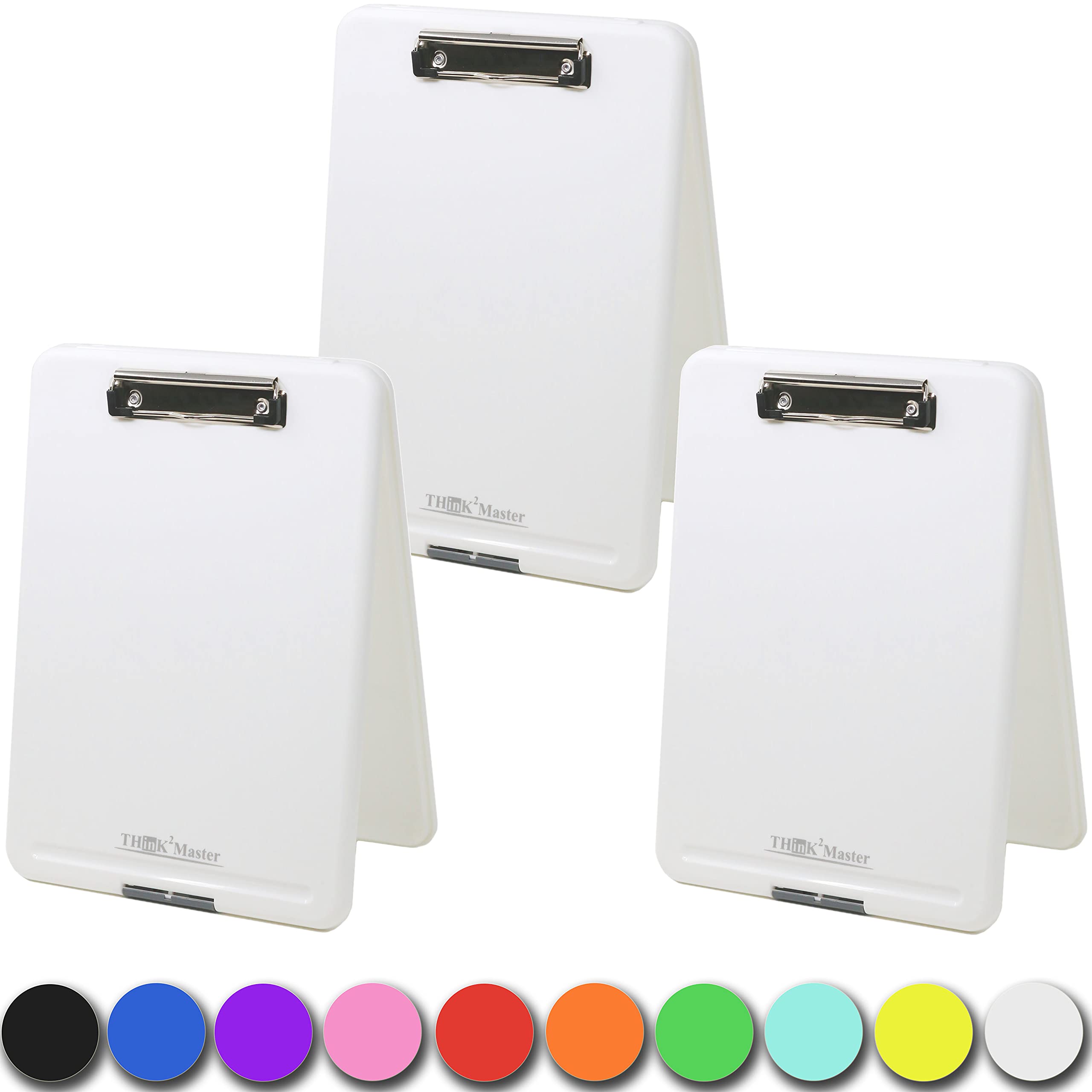 Think2Master [3 Pack] White Plastic Storage Clipboard. | 25% Heavier & Sturdier| Heavy Duty And Wont Flex Like Other Brands (Com