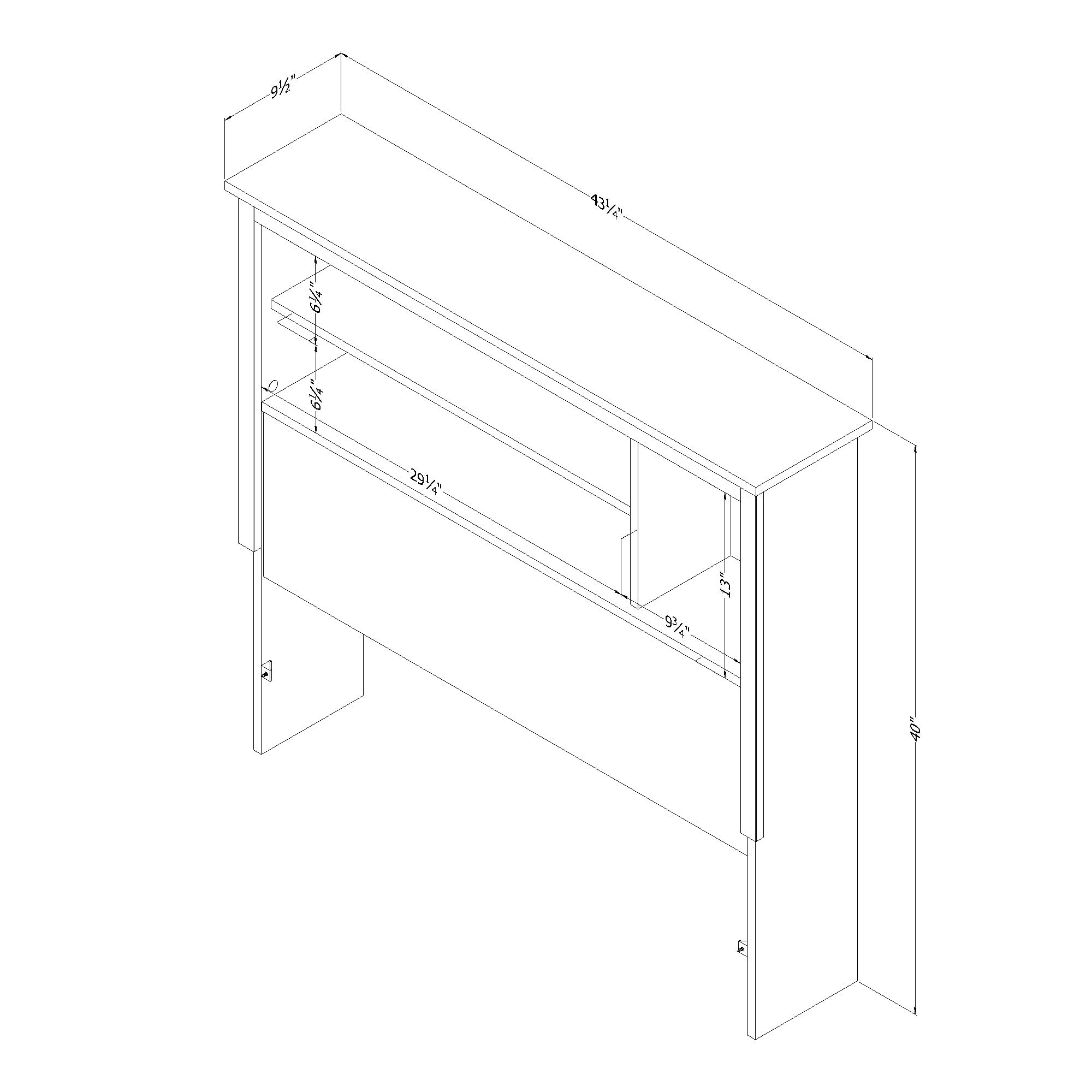 South Shore Gramercy Headboard, Twin, Pure Black