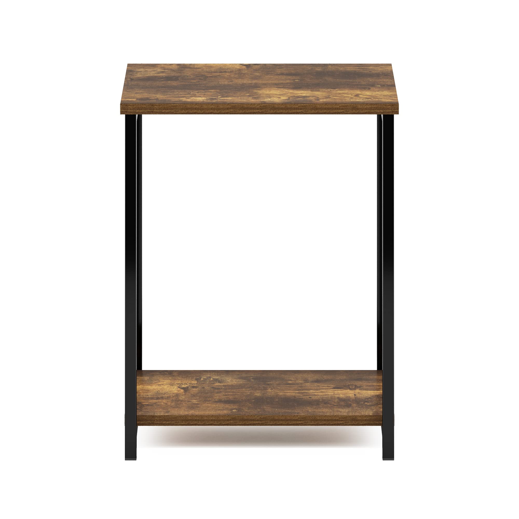 Furinno Simplistic Metal Frame End Table, 1-Pack, Amber Pine