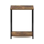 Furinno Simplistic Metal Frame End Table, 1-Pack, Amber Pine