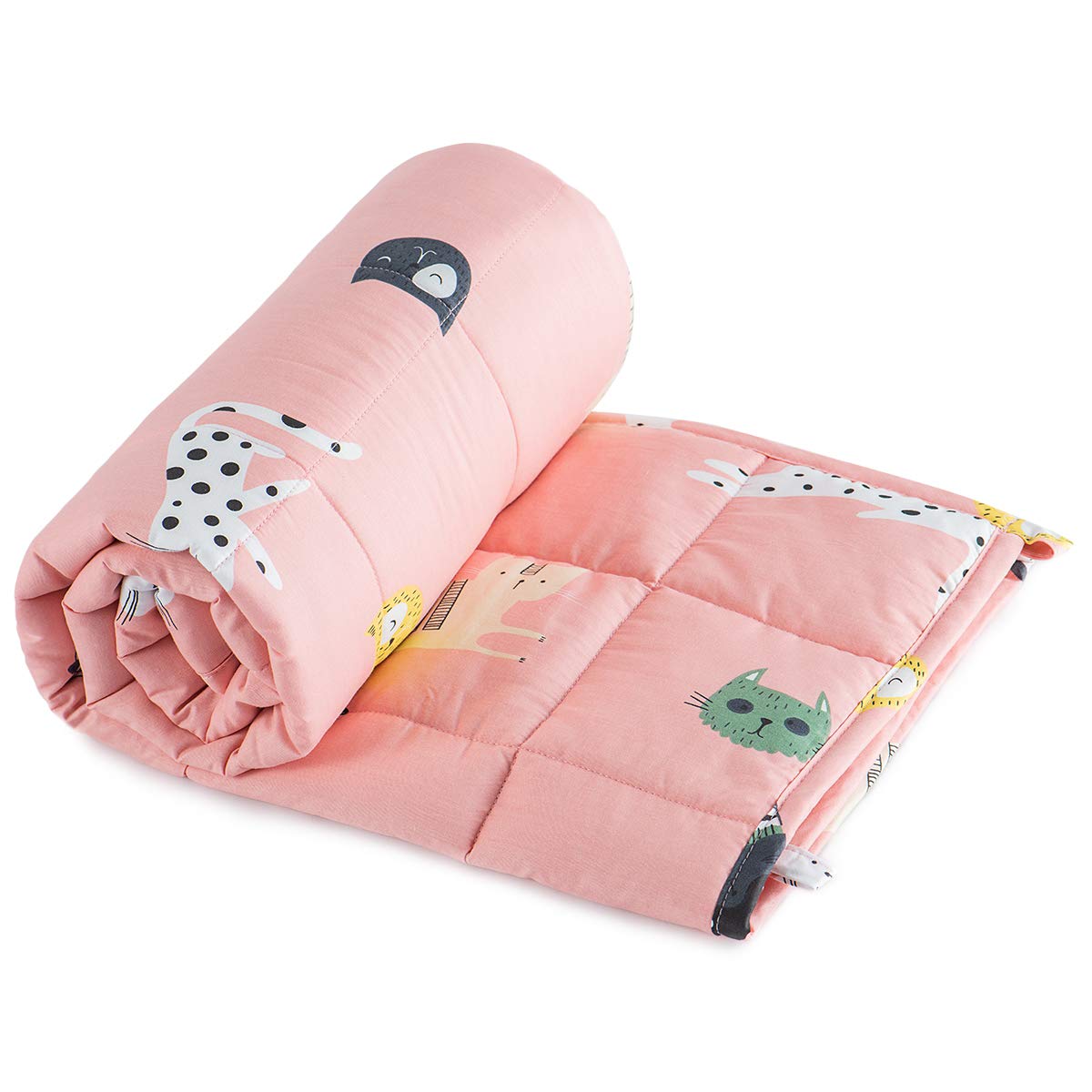Sivio Weighted Blanket - Weighted Blanket 7 Lbs, Cotton Heavy Blanket - Twin Full Size Bresthable Blanket, 41 X 60 Inches, Pink
