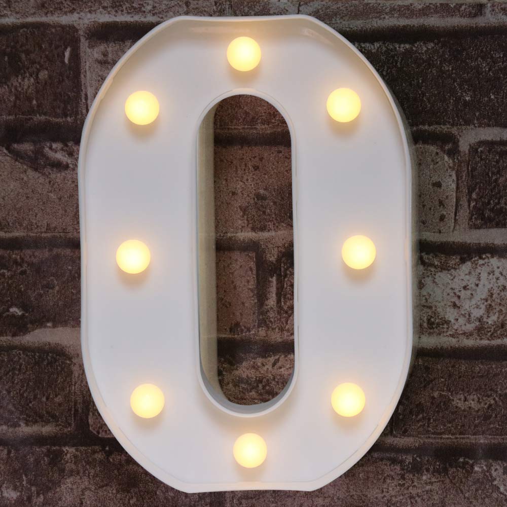 Pooqla LED Marquee Letter Lights Sign, Light Up Alphabet Letter for Home Party Wedding Decoration O
