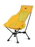 iClimb Ultralight Compact Camping Folding Beach Chair with Anti-Sinking Large Feet (Yellow - Triangular Frame High Back)
