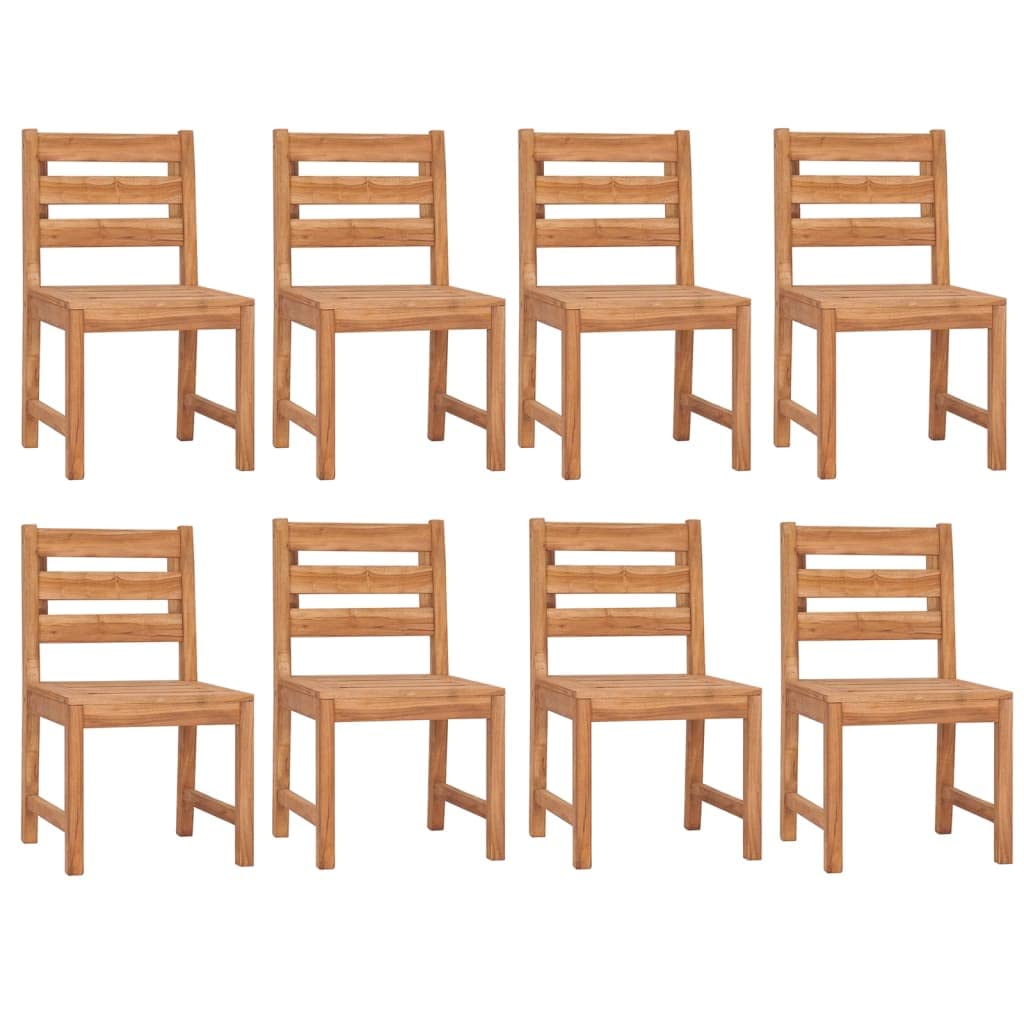 vidaXL Solid Wood Teak Patio Dining Set 9 Piece Kitchen Dining Dinner Dinette Table and Chair Garden Outdoor Terrace Balcony Backyard Furniture
