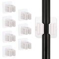 8PCS Self Adhesive No Drilling Anti-Slip Mop and Broom Holder Organizer Hanger Wall Mount, Gripper and Mop Holder for Home Garde