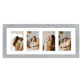 Golden State Art, 8x20 Picture Frame, Grey, Collage Frame Display Four 4x6 Photos, Horizontal or Vertical, HD Tempered Glass, Re