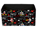 Kuber Industries Fabric Clothing Storage Box|Toy Box Storage For Kids|Foldable Storage Box|Disney Mickey Mouse Print (Black)