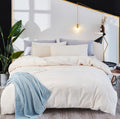 Houseri White Velvet Comforter Set Full Fluffy Plain White Sherpa Bedding Comforter Full Size Teen Boys Girls Solid White Flanne