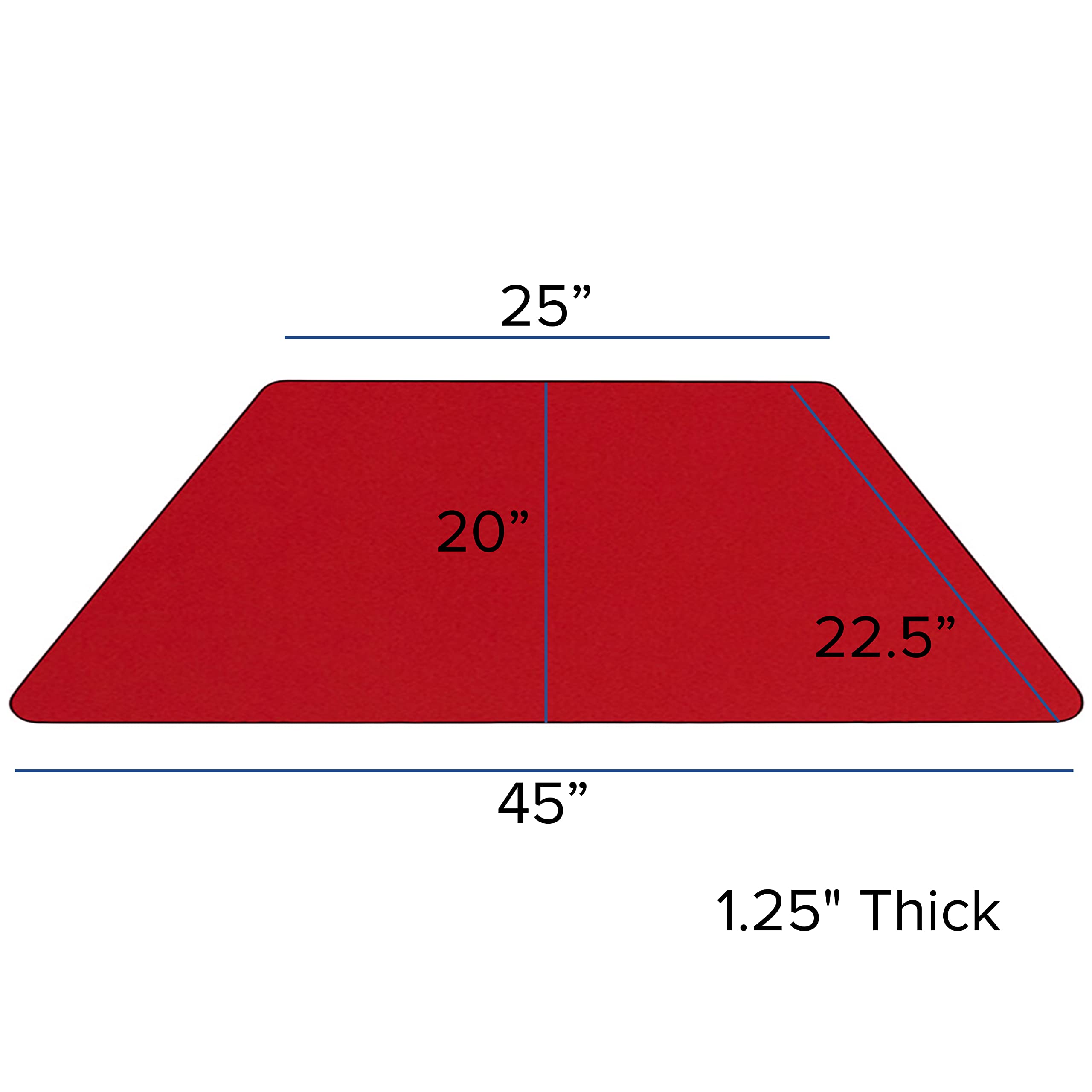 Flash Furniture Wren Mobile 22.5''W X 45''L Trapezoid Red Hp Laminate Activity Table - Height Adjustable Short Legs