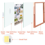Golden State Art, Rose Gold 5X7 Frame For 4X6 Photo - Floating Frame For 4 X 6 Or Smaller Photos - Metal Frame And Real Glass, E