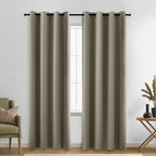 Koufall Taupe Curtains 84 Inch Length 2 Panels Set,Grommet Darkening Blackout Thermal Curtains For Winter Living Room Bedroom 84 Inches Long,Light Brown Coffee