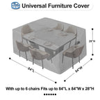 Outdoorlines Outdoor Waterproof Patio Table Furniture Set Covers - Square Couch Sectional Cover Outside Weatherproof Patio Furniture Covering For Deck, Lawn And Backyard 84' L X 84' W X 28' H, Grey