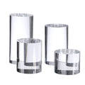 KCGANI Clear Polished Acrylic Cube Cylinder Round Photo Props, Transparent Solid Acrylic Display Blocks for Photography Boutique