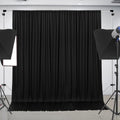 10 Ft X 8 Ft Wrinkle Free Black Backdrop Curtain Panels, Polyester Photography Backdrop Drapes, Wedding Party Home Decoration Su