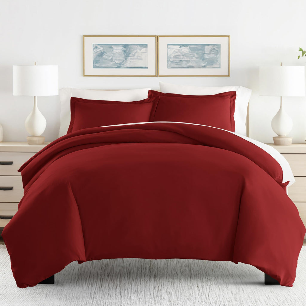 Linen Market Twin Duvet Cover (Burgundy) - Experience Hotel-Like Comfort With Unparalleled Softness, Exquisite Prints & Solid Co