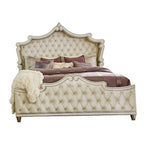 Coaster Antonella Queen Bed 4-Piece Set, Ivory/Camel