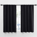 NICETOWN Halloween Black Blackout Curtains and Drapes 48 inches Long, Privacy RV Draperies for Small Windows, Therml Insulated C