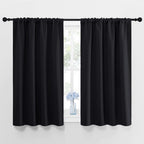 NICETOWN Halloween Black Blackout Curtains and Drapes 48 inches Long, Privacy RV Draperies for Small Windows, Therml Insulated C