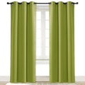 NICETOWN Green Curtain for Bedroom 84 inches Window Treatment Thermal Insulated Solid Grommet Blackout Drapery/Drape for Doors (