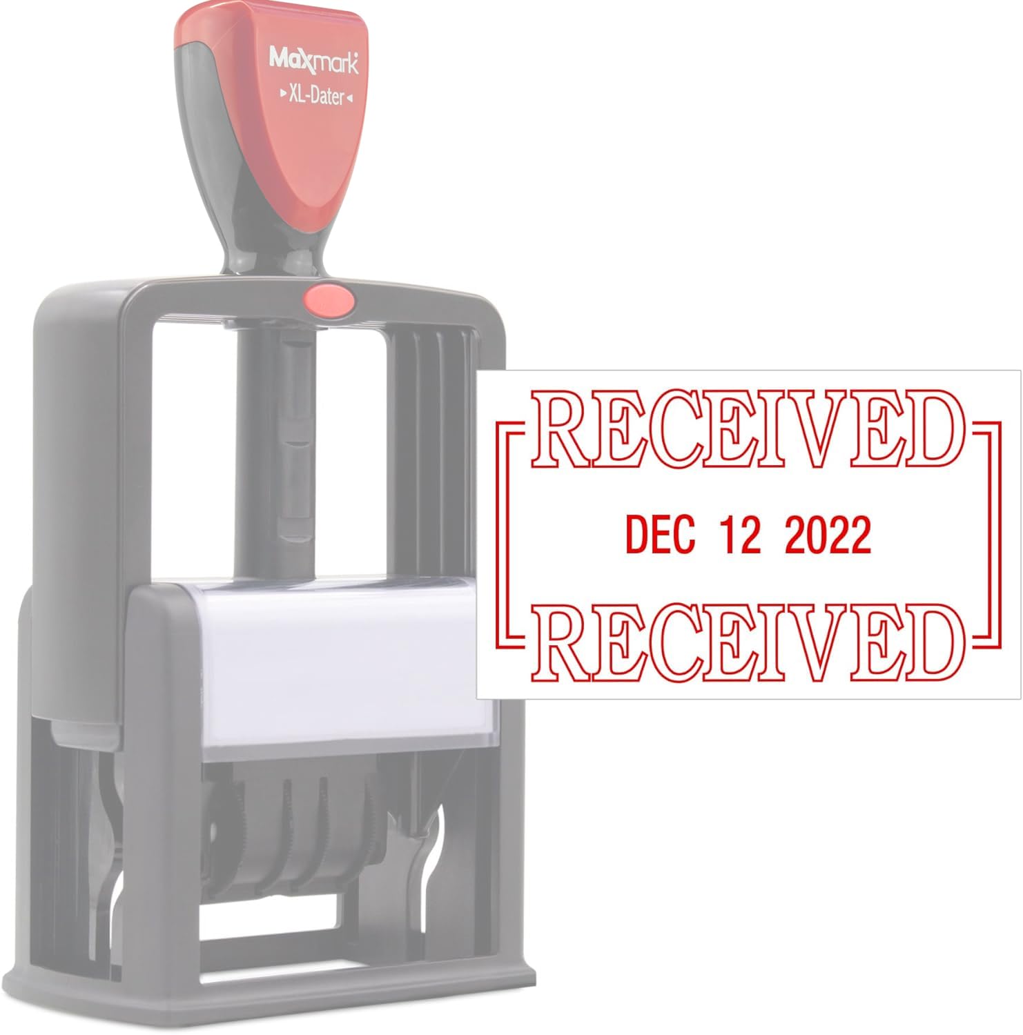 Zigel Heavy Duty Style Self Inking Date Stamp With Received - Style B - Red Ink