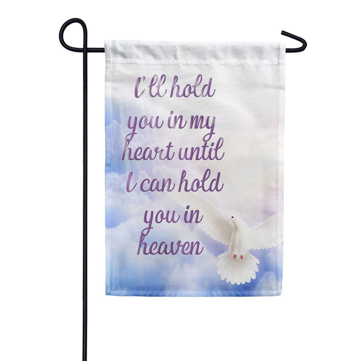America Forever I'Ll Hold You In My Heart Garden Flag - In Loving Memory, Dove Religious Memorial Cemetery Bereavement 12.5 X 18