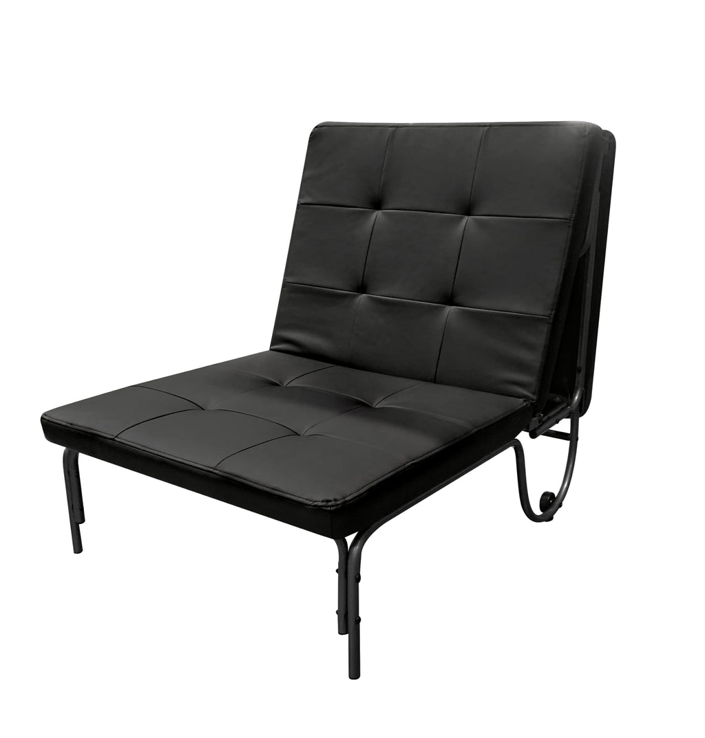 Acme Furniture Senon Futon Chair In Silver And Black