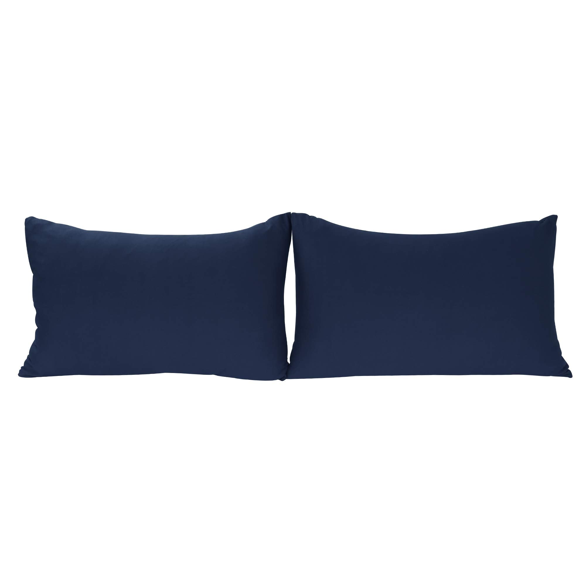 Stretch Pillowcases - Micro Jersey Knit & Ultra Soft, Standard Size - Set Of 2 Pillow Cases, Navy