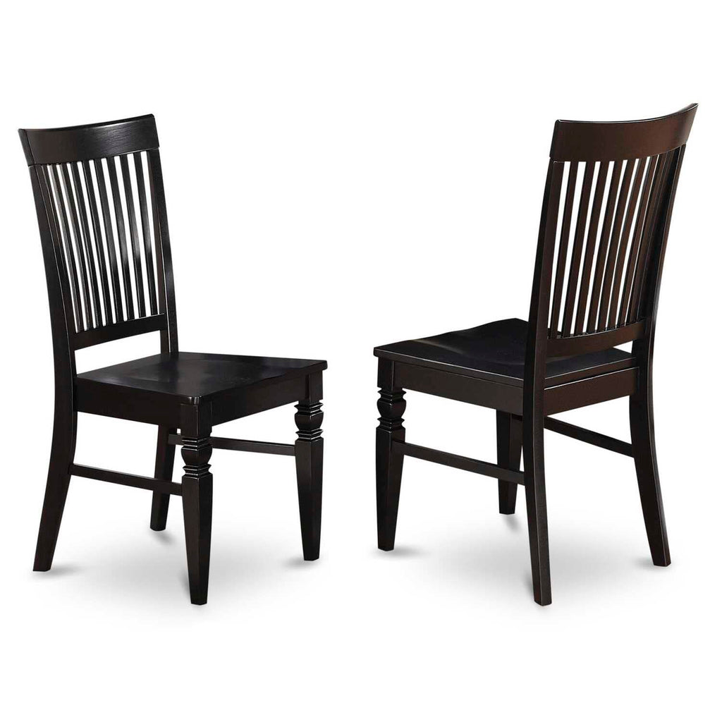 East West Furniture Amwe3-Bch-W 3 Piece Dining Room Furniture Set Contains A Round Kitchen Table With Pedestal And 2 Dining Chairs, 36X36 Inch, Black & Cherry