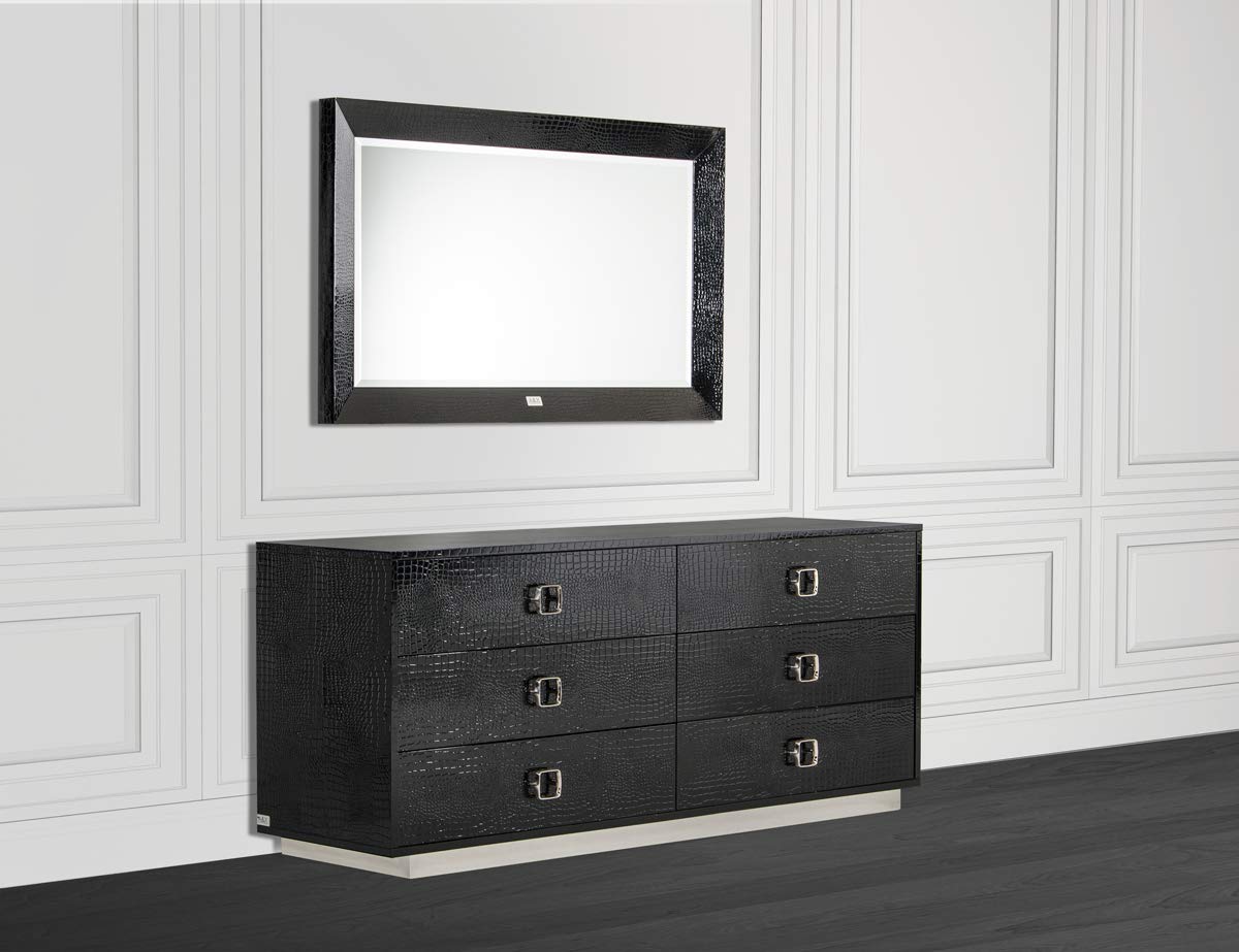 HomeRoots 26' Black Crocodile MDF Dresser