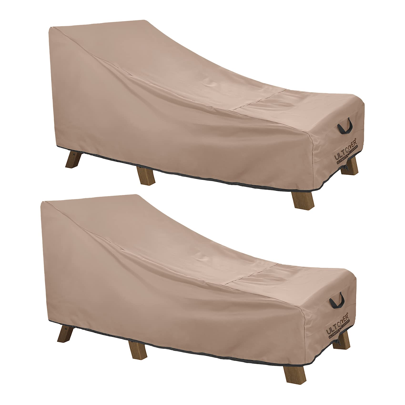 Ultcover Waterproof Patio Lounge Chair Cover Heavy Duty Outdoor Chaise Lounge Covers 2 Pack - 68L X 30W X 30H Inch