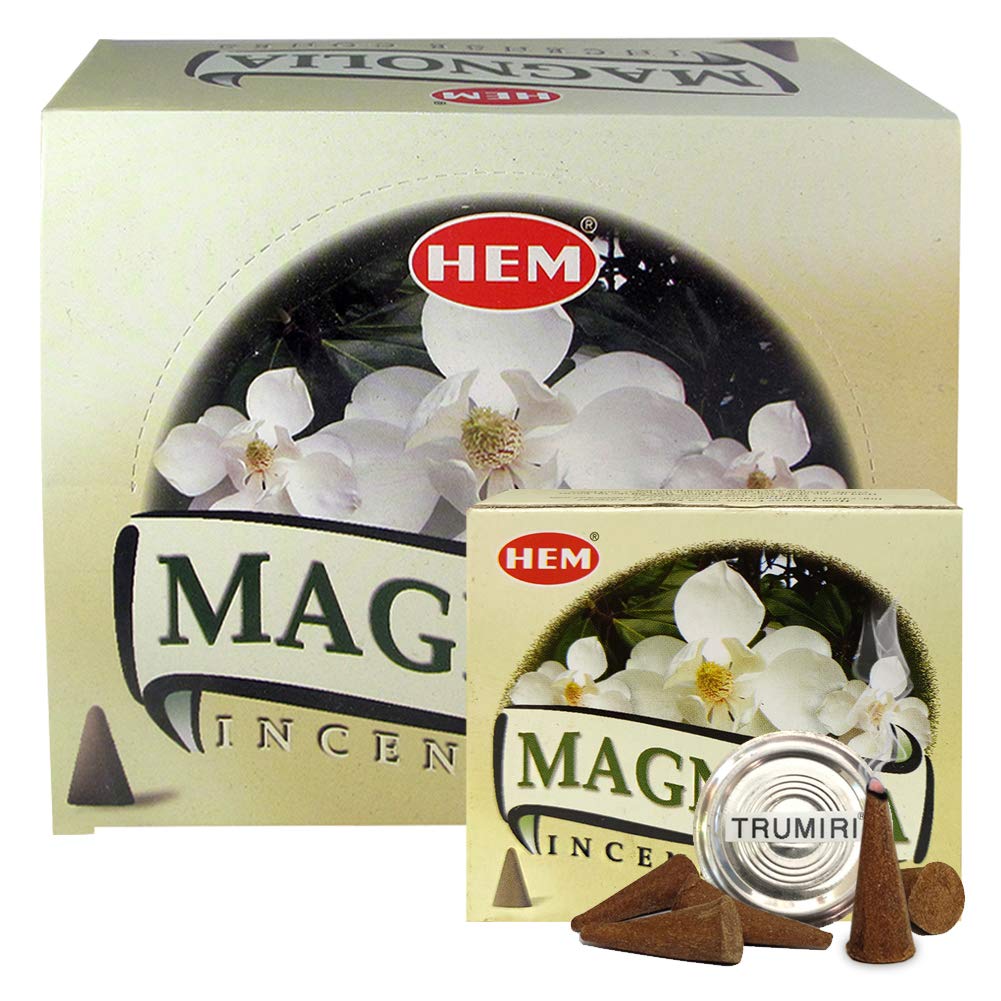 Magnolia Incense Cones and Cone Incense Burner Bundle Insence Insense Hem Incense