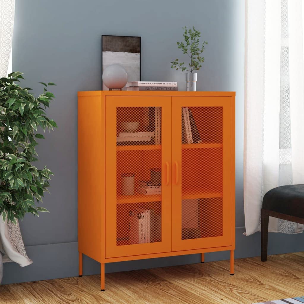 Vidaxl Storage Cabinet Orange 31.5''X13.8''X40'' Steel