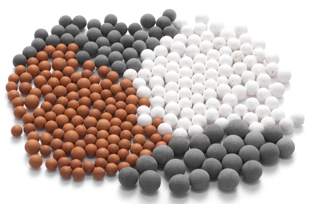 Filtration Stone Bead Balls for Filter Shower Head - Mineral Stone Beads for Purifying Water (Red gray White)