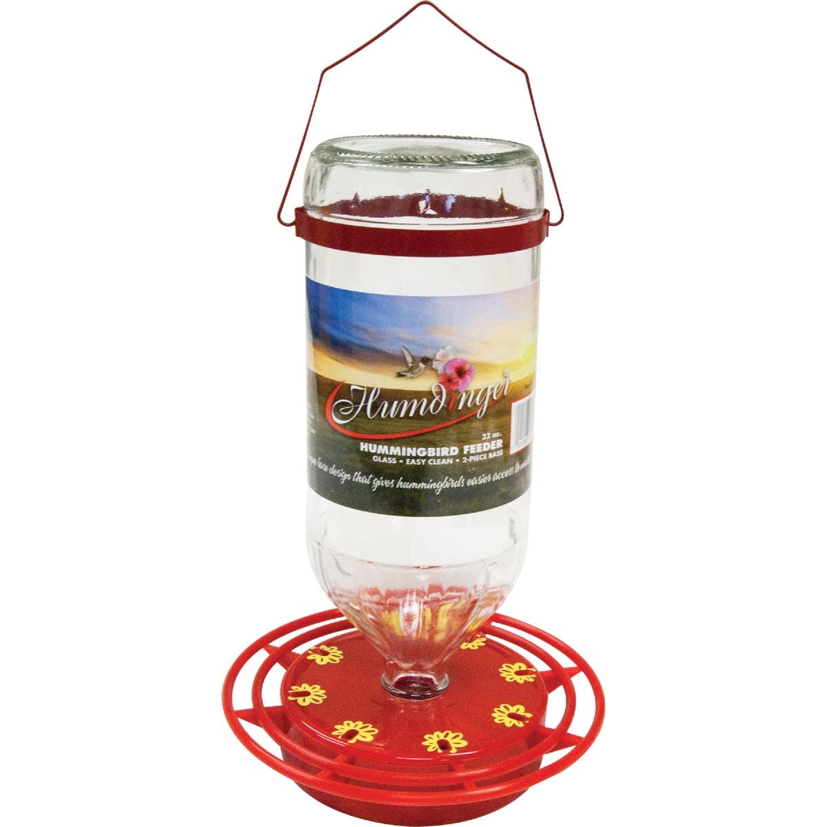 Turbine 105 Hummingbird Feeder Glass, 32 Oz, Red