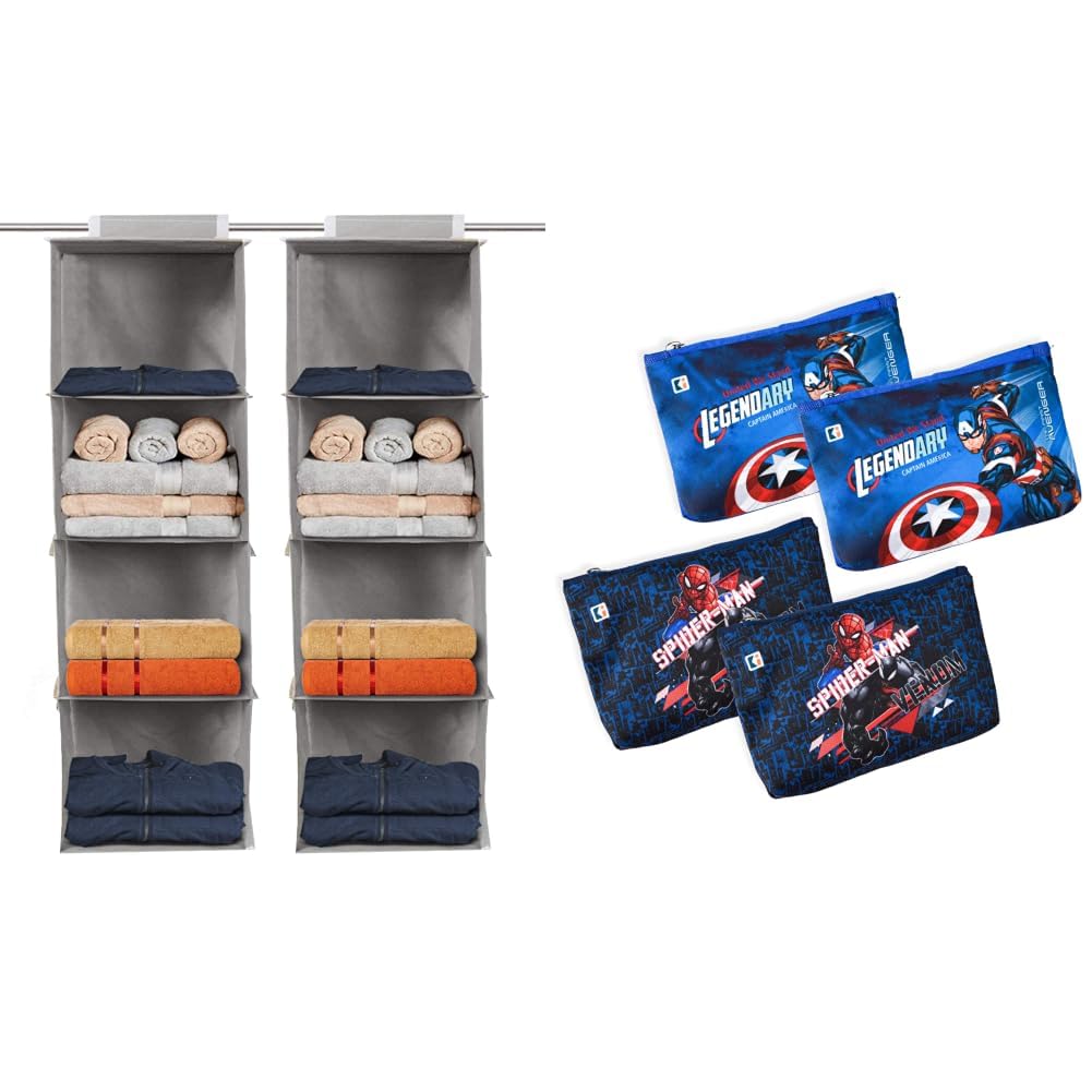 Kuber 4 Shelf Closet Hanging Organizer | Pencil Pouch