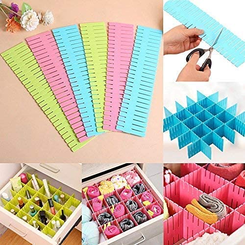 Adjustable Stretchable Interlocking Drawer Clapboard Divider/Grid Closet Sorting Partition/Plastic Strips Separators Cabinet Sto