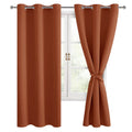 Hiasan Fall Blackout Curtains For Bedroom, 38 X 63 Inches Length - Thermal Insulated & Light Blocking Window Curtains For Living Room Home Decor, 2 Drape Panels Sewn With Tiebacks, Burnt Ochre