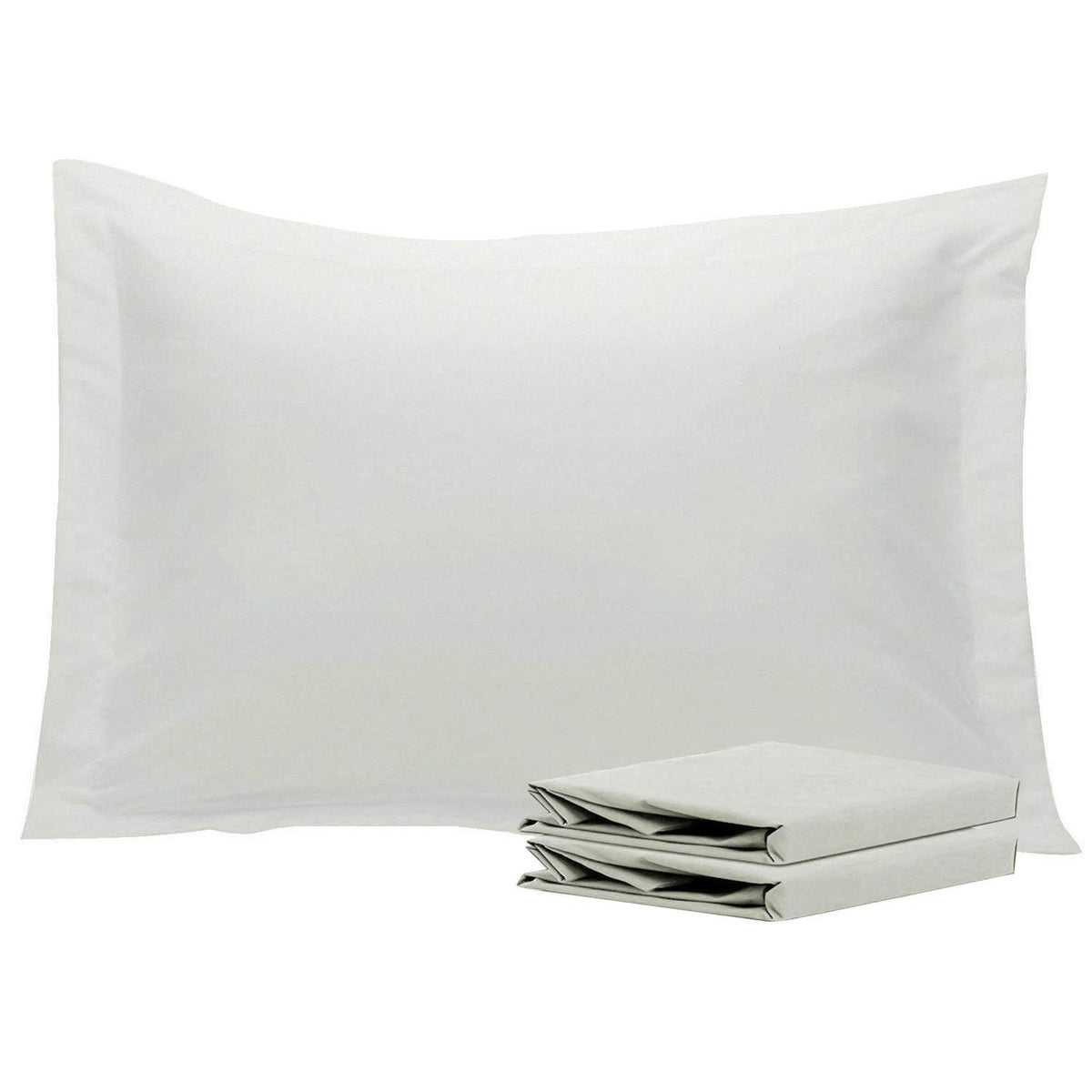 Ntbay 100% Brushed Microfiber Standard Pillow Shams Set Of 2, Super Soft And Cozy, Wrinkle, Fade, Stain Resistant 20X26 Inches Oxford Pillowcases, Light Grey
