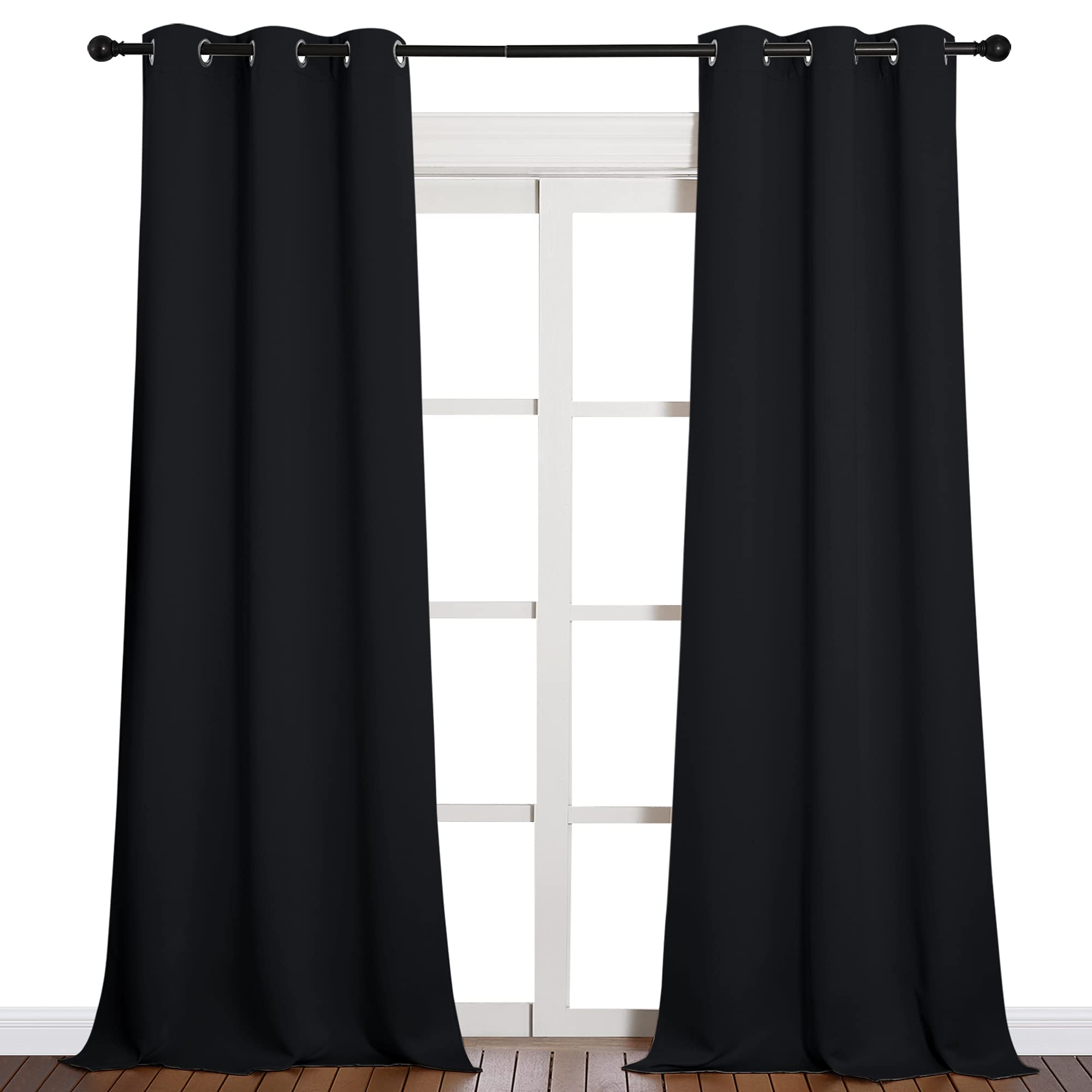 NICETOWN Halloween Black Out Curtain Panels - Home Decoration Thermal Insulated Solid Grommet Blackout Curtains/Drapes for Hall/