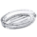 Clear Glass Soap Dish with Raised Ridges, Oval Heavy Bar Soap Holder for Bathroom Counter, Shower, Kitchen Sink