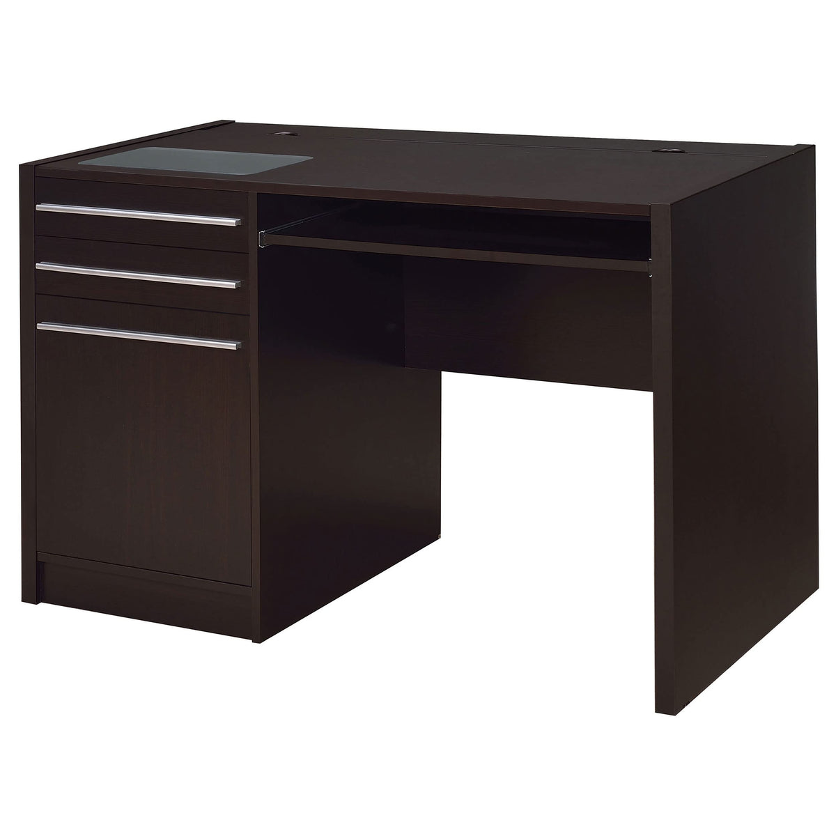 Coaster Furniture Halston 48-inch 2-Drawer Connect-it Office Cappuccino Ontario Single Pedestal Computer Desk with Charging Station 800702